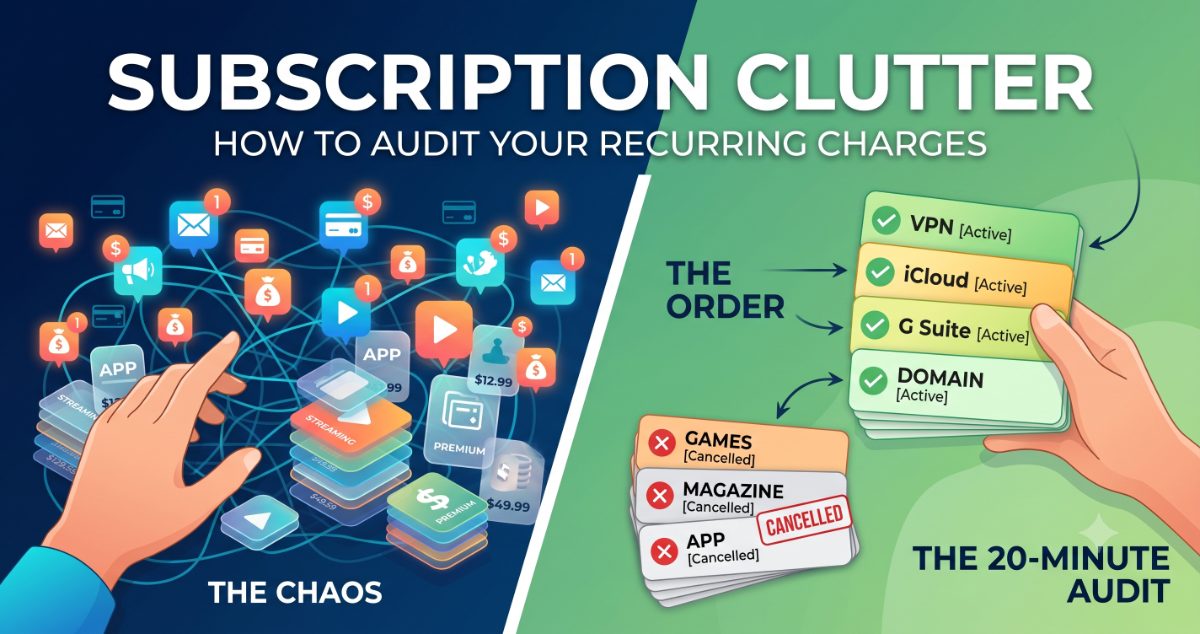 Digital Decluttering - My Subscriptions Audit